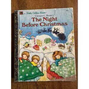 Vintage Little Golden Book Night Before Christmas Clement Moore Kids Book